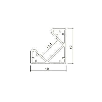 Hliníkový profil pro LED pásky- mléčně bílá 2000x19x19mm-VT-8114-V-TAC VT-8114