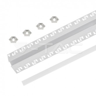 Hliníkový profil pro LED pásky-mléčně bílá-2000mm-V-TAC VT-8103