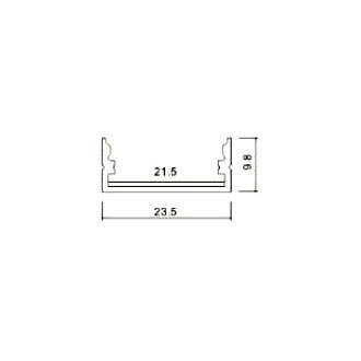 Hliníkový profil pro LED pásky-bílé pouzdro-2000x23,5x10.4mm-VT-8108-W-V-TAC SKU3367