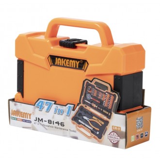 DeTech Univerzální sada nářadí Jakemy JM-8146 47 v 1 - Oranžová