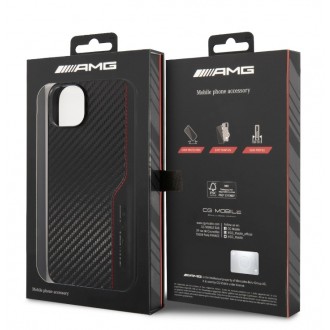 AMG PU Carbon Effect Zadní Kryt pro iPhone 14 Plus Black