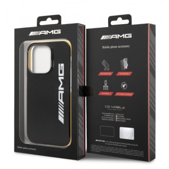 AMG PC/TPE Vertical Logo Zadní Kryt pro iPhone 14 Pro Black