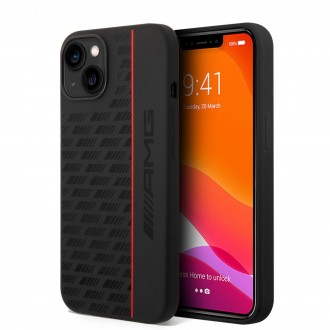 AMG Liquid Silicone Carbon Pattern Zadní Kryt pro iPhone 14 Plus Black