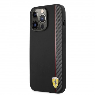 Ferrari Smooth and Carbon Effect Zadní Kryt pro iPhone 13 Pro Black