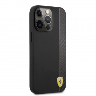 Ferrari Smooth and Carbon Effect Zadní Kryt pro iPhone 13 Pro Black