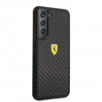 Ferrari Real Carbon Zadní Kryt pro Samsung Galaxy S22+ Black