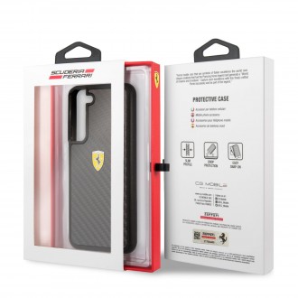 Ferrari Real Carbon Zadní Kryt pro Samsung Galaxy S22+ Black