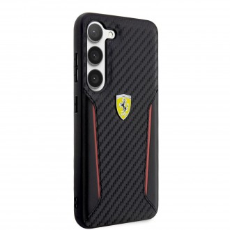 Ferrari PU Carbon Zadní Kryt pro Samsung Galaxy S23 Black