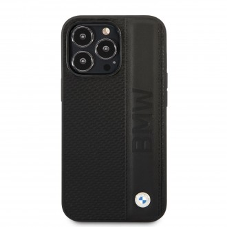 BMW Signature Leather Big Logo Zadní Kryt pro iPhone 14 Pro Black