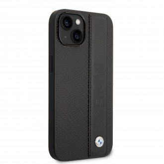 BMW Signature Leather Big Logo Zadní Kryt pro iPhone 14 Plus Black