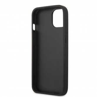 BMW Leather Hot Stamp Zadní Kryt pro iPhone 14 Plus Black