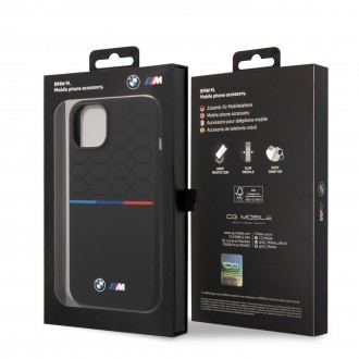 BMW M Liquid Silicone Tricolor Zadní Kryt pro iPhone 14 Plus Black