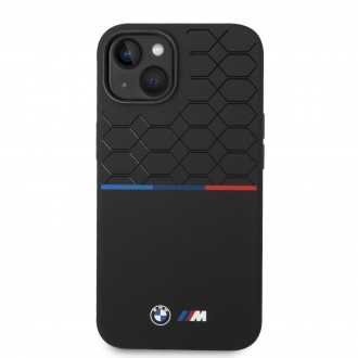 BMW M Liquid Silicone Tricolor Zadní Kryt pro iPhone 14 Plus Black
