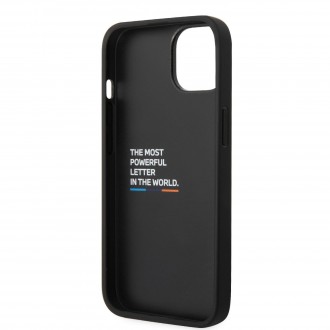 BMW M PU Carbon Blue Line Zadní Kryt pro iPhone 14 Black