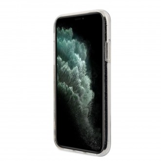 Karl Lagerfeld IML Glitter Karl and Choupette NFT Zadní Kryt pro iPhone 11 Transparent