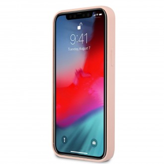 Guess Silicone Line Triangle Zadní Kryt pro iPhone 12/12 Pro Pink