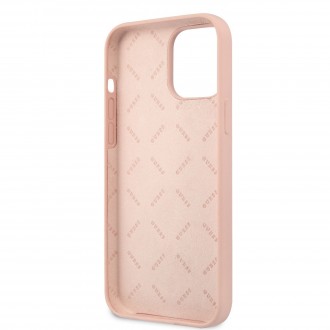 Guess Silicone Line Triangle Zadní Kryt pro iPhone 12/12 Pro Pink