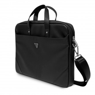 Guess Saffiano Triangle Logo Computer Bag 15/16" Black