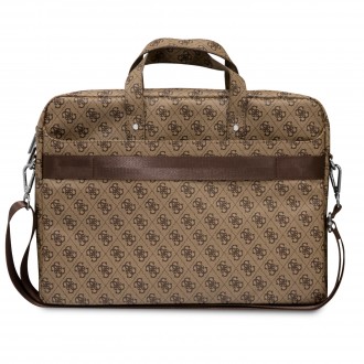 Guess 4G PU Triangle Logo Computer Bag 15/16" Brown