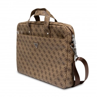 Guess 4G PU Triangle Logo Computer Bag 15/16" Brown