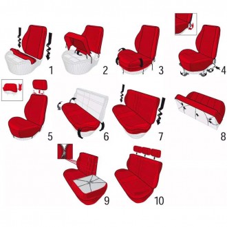 Autopotahy sedadel na celé vozidlo s bočními airbagy v sedadlech - Walser Flash sada 9 dílů - modré / černé
