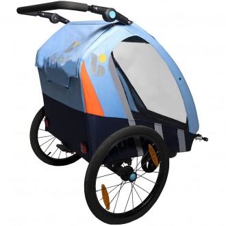 Přívěs / vozík za jízdní kolo Bellelli Trailblazer pro 1/2 děti - světle modrý