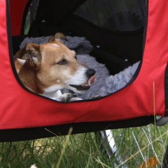 Přívěs / vozík za jízdní kolo Bellelli Dog Trailer pro psy / zvířata - nosnost 20kg / červený