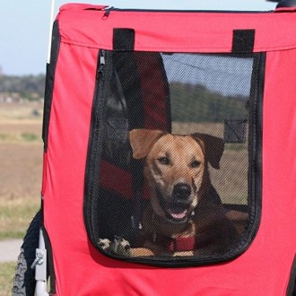 Přívěs / vozík za jízdní kolo Bellelli Dog Trailer pro psy / zvířata - nosnost 20kg / červený