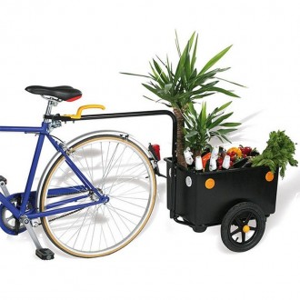 Přívěs / vozík za jízdní kolo Bellelli Eco Trailer Mini - nosnost 31kg / objem 40l / černý