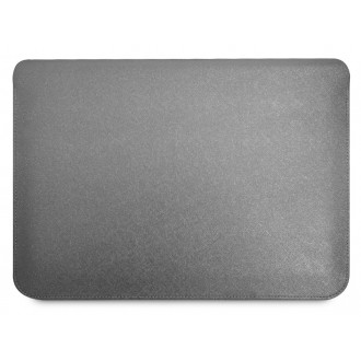 Guess Saffiano Triangle Metal Logo Computer Sleeve 13/14" Silver