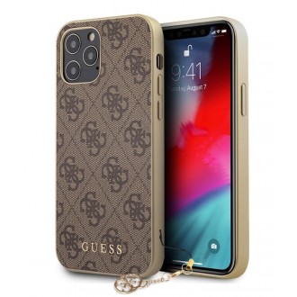Guess 4G Charms Zadní Kryt pro iPhone 12 Pro Max 6.7 Brown