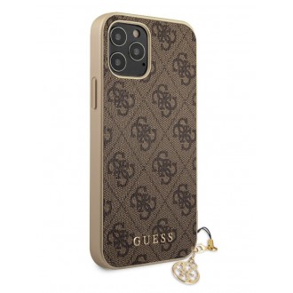 Guess 4G Charms Zadní Kryt pro iPhone 12 Pro Max 6.7 Brown