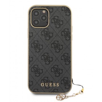 Guess 4G Charms Zadní Kryt pro iPhone 12/12 Pro 6.1 Grey
