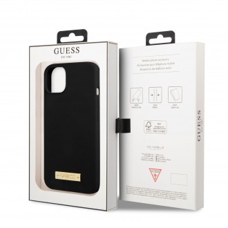 Guess Silicone Metal Logo MagSafe Kompatibilní Zadní Kryt pro iPhone 13 Black 5
