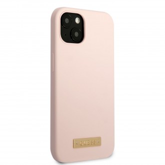 Guess Silicone Metal Logo MagSafe Kompatibilní Zadní Kryt pro iPhone 13 Pink 5