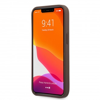 Guess PU 4G Metal Logo Zadní Kryt pro iPhone 13 Brown