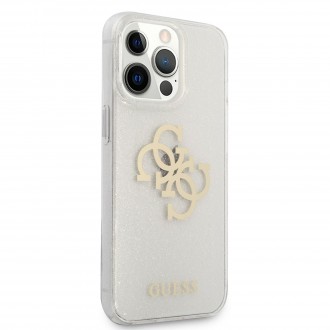 Guess TPU Big 4G Full Glitter Zadní Kryt pro iPhone 13 Pro Max Transparent