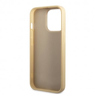 Guess PC/TPU Glitter Flakes Metal Logo Zadní Kryt pro iPhone 14 Pro Gold