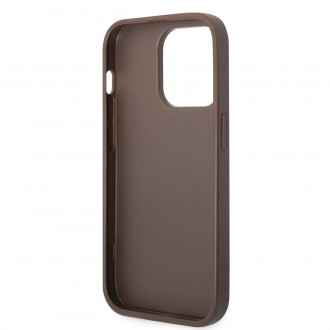 Guess 4G Stripe Zadní Kryt pro iPhone 14 Pro Max Brown