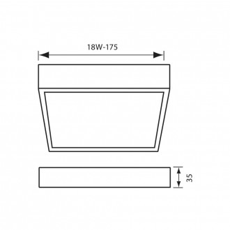 VIVALUX LED panel 18W-4000K-IP20-přisazený čtverec-HUGO VIV003999