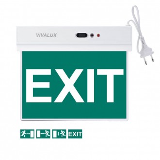 VIVALUX Nouzové LED svítidlo"EXIT"1,8W-3,7V-IP20-IP65 VIV004031