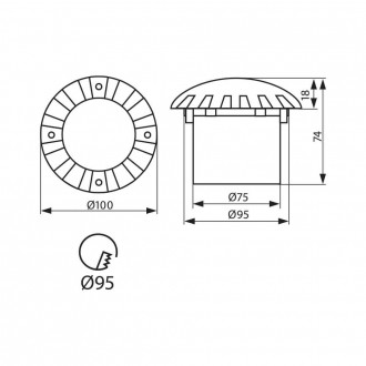 VIVALUX LED zápustné nájezdové svítidlo  0,8W-6400K-IP65 VIV004341