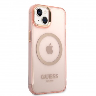 Guess Translucent MagSafe Kompatibilní Zadní Kryt pro iPhone 14 Pink