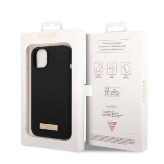 Guess Silicone Metal Logo MagSafe Kompatibilní Zadní Kryt pro iPhone 14 Black