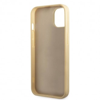 Guess PC/TPU Glitter Flakes Metal Logo Zadní Kryt pro iPhone 14 Gold