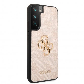 Guess PU 4G Metal Logo Zadní Kryt pro Samsung Galaxy S23+ Pink