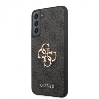 Guess PU 4G Metal Logo Zadní Kryt pro Samsung Galaxy S23+ Grey