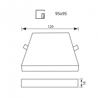VIVALUX LED panel 18W-4000K-1800Lm-IP44-vestavěný čtverec VIV004283