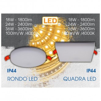 VIVALUX LED panel hranatý 36W-4000K-3600Lm-IP44-Bílý-čtvercový VIV004285