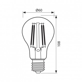 VIVALUX LED žárovka E27-Filament-4W-2700K-AFV60 VIV004086